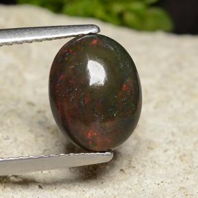 Mehrfarbig Schwarzer Opal Edelstein - 1.8ct Oval Cabochon (ID: 490773)