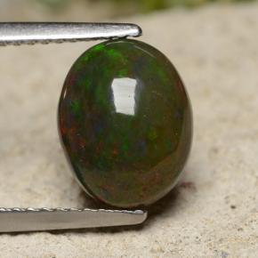 彩色 黑蛋白石 Gem - 1.7ct 椭圆形凸面型 (ID: 490874)
