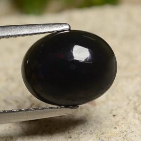 1.50 ct Multicolor Black Opal Stone, Natural Black Opal in Oval Cabochon Shape for Sale