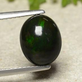 متعدد الألوان أوبال أسود حجر كريم - 2.2ct كابوشون بيضاوى (ID: 490887)