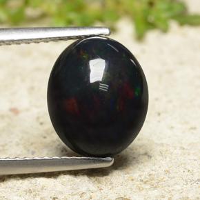Multicolor Black Opal Gem - 2.4ct Oval Cabochon (ID: 490892)