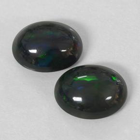 彩色 黑蛋白石 Gem - 1ct 椭圆形凸面型 (ID: 499858)