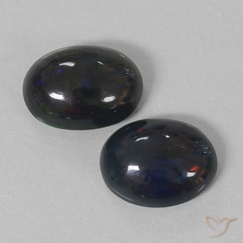 1.85 ct Oval Black Opal, 9.1 x 7 mm From Ethiopia, Photo A
