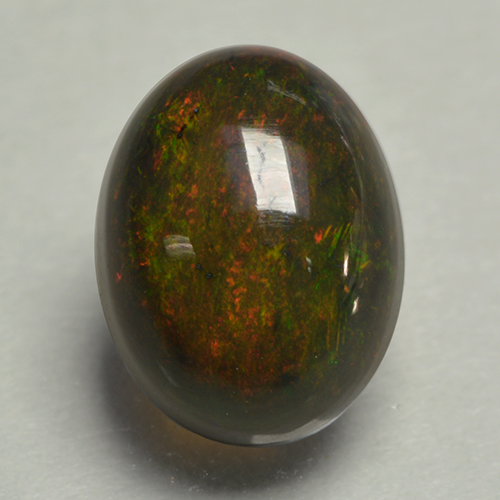 Multicolore Opale nera Gem - 0.8ct Ovale cabochon (ID: 499876)