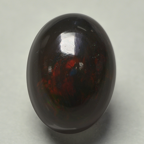 Multicolor Black Opal Gem - 1ct Oval Cabochon (ID: 500064)