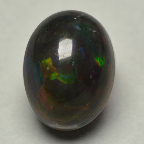 Multicolor Black Opal Gem - 1ct Oval Cabochon (ID: 500067)