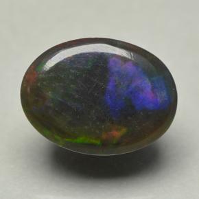 Black Opal Gemstone in 8 x 6 mm (calibrated) Size for Sale, Black Opal Stone in Multicolor Color