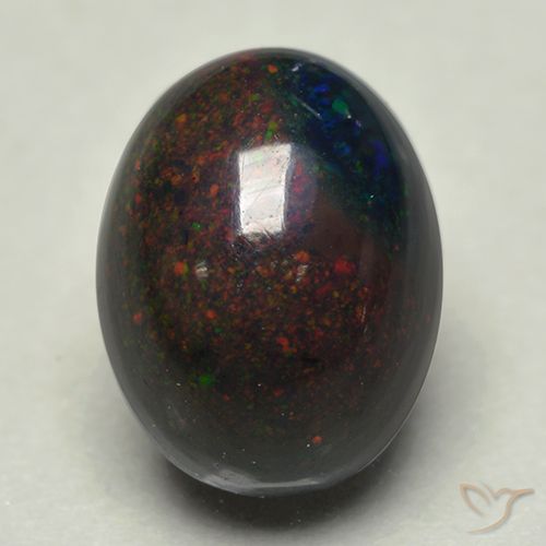 0,74 ct ovaler schwarzer Opal, 8 x 6,1 mm aus Äthiopien, Photo A