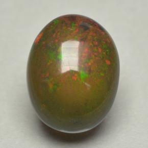 彩色 黑蛋白石 Gem - 0.8ct 椭圆形凸面型 (ID: 500073)
