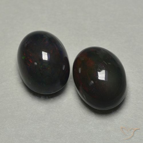 1.74ctw Natural Multicolor Black Opal, Oval, Translucent