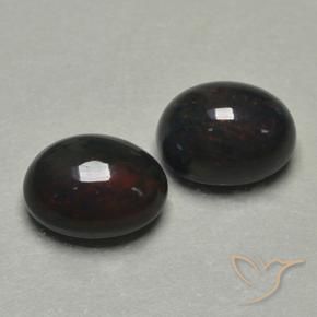 1.74 ctw Multicolor Black Opal Stones, Natural Black Opal in Oval Cabochon Shape for Sale