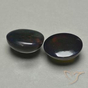Black Opal Gemstones in 8 x 6 mm (calibrated) Size for Sale, Black Opal Stones in Multicolor Color