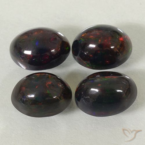 2.49ctw Natural Multicolor Black Opal, Oval, Translucent