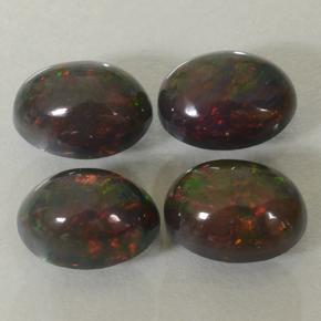 彩色 黑蛋白石 Gem - 0.6ct 椭圆形凸面型 (ID: 500280)