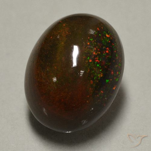 Multicolor Black Opal Gem - 0.9ct Oval Cabochon (ID: 500354)