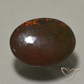 Black Opal Gemstone in 8 x 6 mm (calibrated) Size for Sale, Black Opal Stone in Multicolor Color