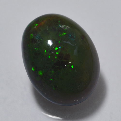Multicolor Black Opal Gem - 0.7ct Oval Cabochon (ID: 500358)