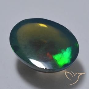 Black Opal Gemstone in 8 x 6 mm (calibrated) Size for Sale, Black Opal Stone in Multicolor Color