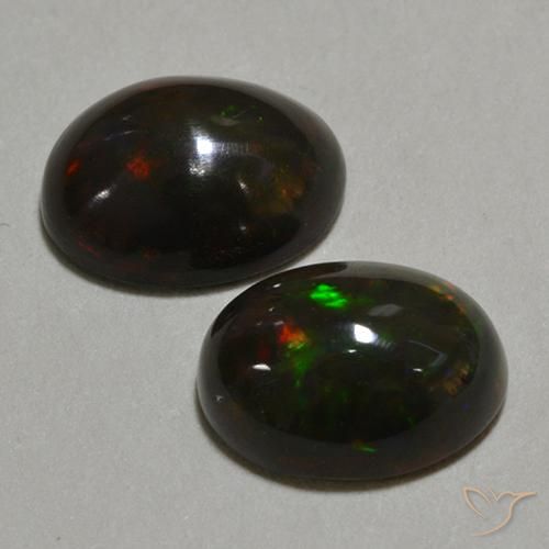 1.59 ct Oval Black Opal, 8 x 5.9 mm From Ethiopia, Photo A