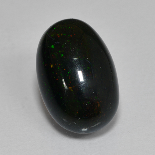 Multicolor Black Opal Gem - 1.3ct Oval Cabochon (ID: 501124)