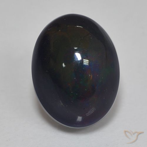 1.25ct Natural Multicolor Black Opal, Oval, Translucent