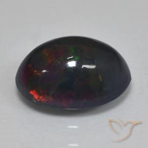 Black Opal Gemstone in 9 x 7 mm (calibrated) Size for Sale, Black Opal Stone in Multicolor Color