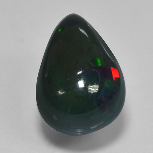 Multicolor Ópalo Negro Gema - 1.1ct Cabujón Pera (ID: 501130)