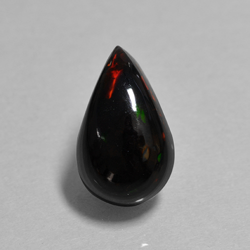 マルチカラー ブラックオパール 宝石 - 1ct ペアーカボション (ID: 501338)