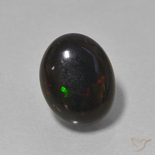 0.99 ct Multicolor Black Opal Gemstone, Black Opal Gem in Oval Cabochon Shape for Sale.