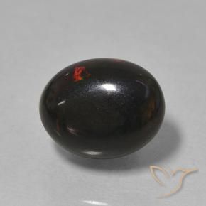 0.99 ct Multicolor Black Opal Stone, Natural Black Opal in Oval Cabochon Shape for Sale