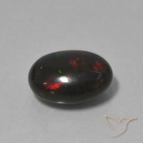 Black Opal Gemstone in 9 x 7 mm (calibrated) Size for Sale, Black Opal Stone in Multicolor Color