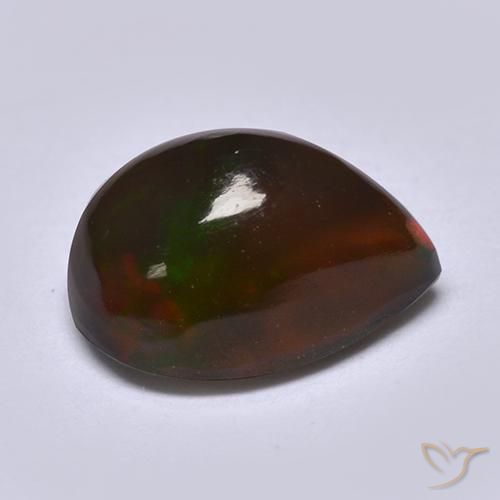 Black Opal Gemstone in 8 x 6 mm (calibrated) Size for Sale, Black Opal Stone in Multicolor Color