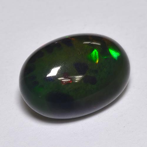Multicolor Black Opal Gem - 1.5ct Oval Cabochon (ID: 514310)