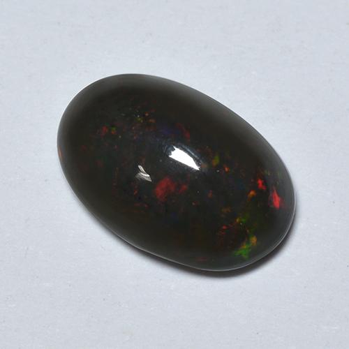 Multicolor Black Opal Gem - 1.9ct Oval Cabochon (ID: 514413)