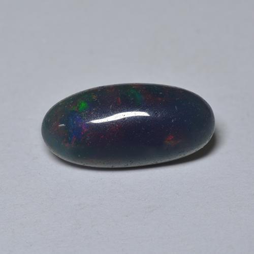 Multicolor Black Opal Gem - 1ct Oval Cabochon (ID: 514414)