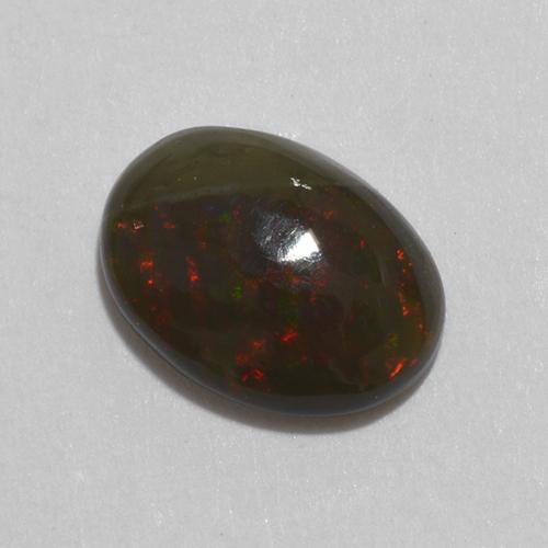 Multicolor Black Opal Gem - 1ct Oval Cabochon (ID: 514537)