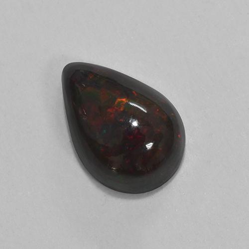 Multicolor Black Opal Gem - 1ct Pear Cabochon (ID: 514539)