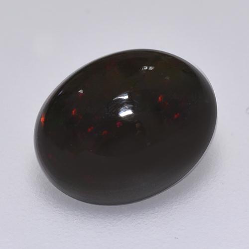 1.49 ct Multicolor Black Opal Stone, Natural Black Opal in Oval Cabochon Shape for Sale