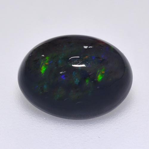 Многоцветный Черный Опал Камень - 1.3ct Овал Кабошон (ID: 515926)