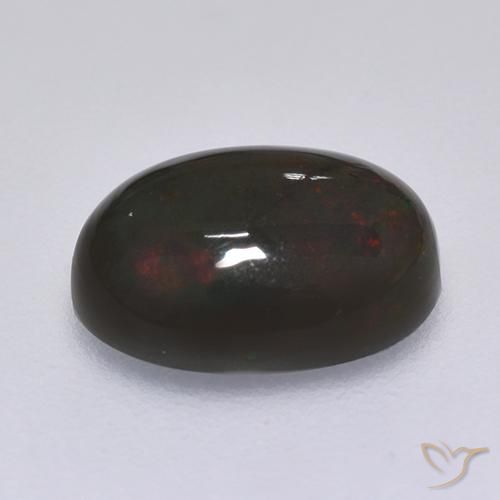 Black Opal Gemstone in 9 x 7 mm (calibrated) Size for Sale, Black Opal Stone in Multicolor Color