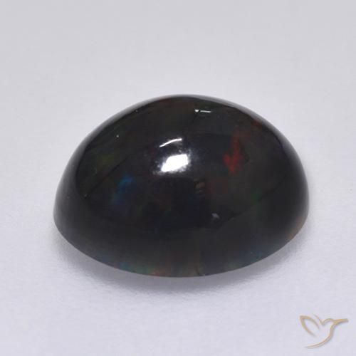 Black Opal Gemstone in 9 x 7 mm (calibrated) Size for Sale, Black Opal Stone in Multicolor Color