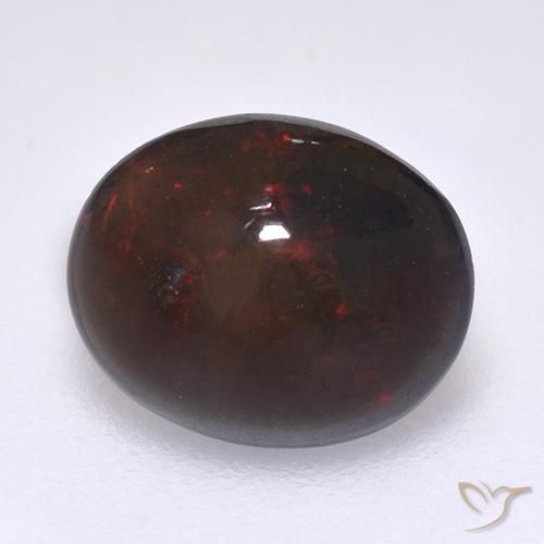 Black Opal Gemstone in 9 x 7 mm (calibrated) Size for Sale, Black Opal Stone in Multicolor Color
