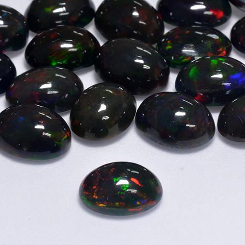 1.1ct (20 pcs) Multicolor Black Opal Gems from Ethiopia