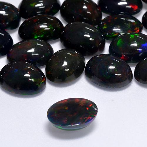 1.44 ct ribbon pattern black opal 9x7x3mm