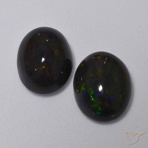 1.09ct Natural Multicolor Black Opal, Oval, Translucent