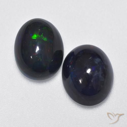 2.12ctw Natural Multicolor Black Opal, Oval, Translucent