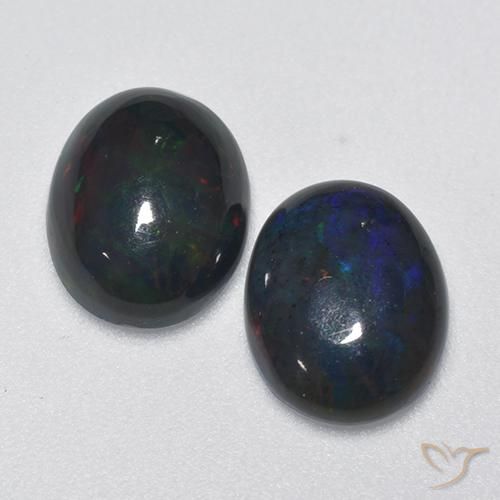 1.70ctw Natural Multicolor Black Opal, Oval, Translucent