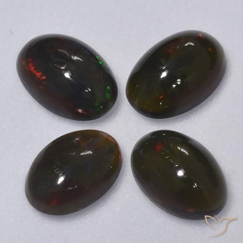 1.13ctw Natural Multicolor Black Opal, Oval, Translucent