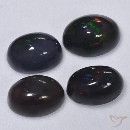 1.50ctw Natural Multicolor Black Opal, Oval, Translucent
