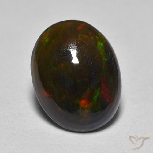 0,84 ct ovaler schwarzer Opal, 8,9 x 6,9 mm aus Äthiopien, Photo A